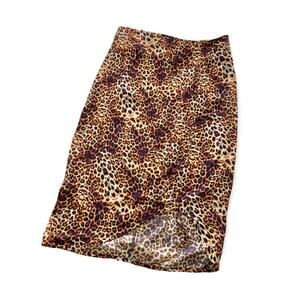 VDM The Label Revolve Stassie Leopard Print Skirt Swim Coverup Women's Small
